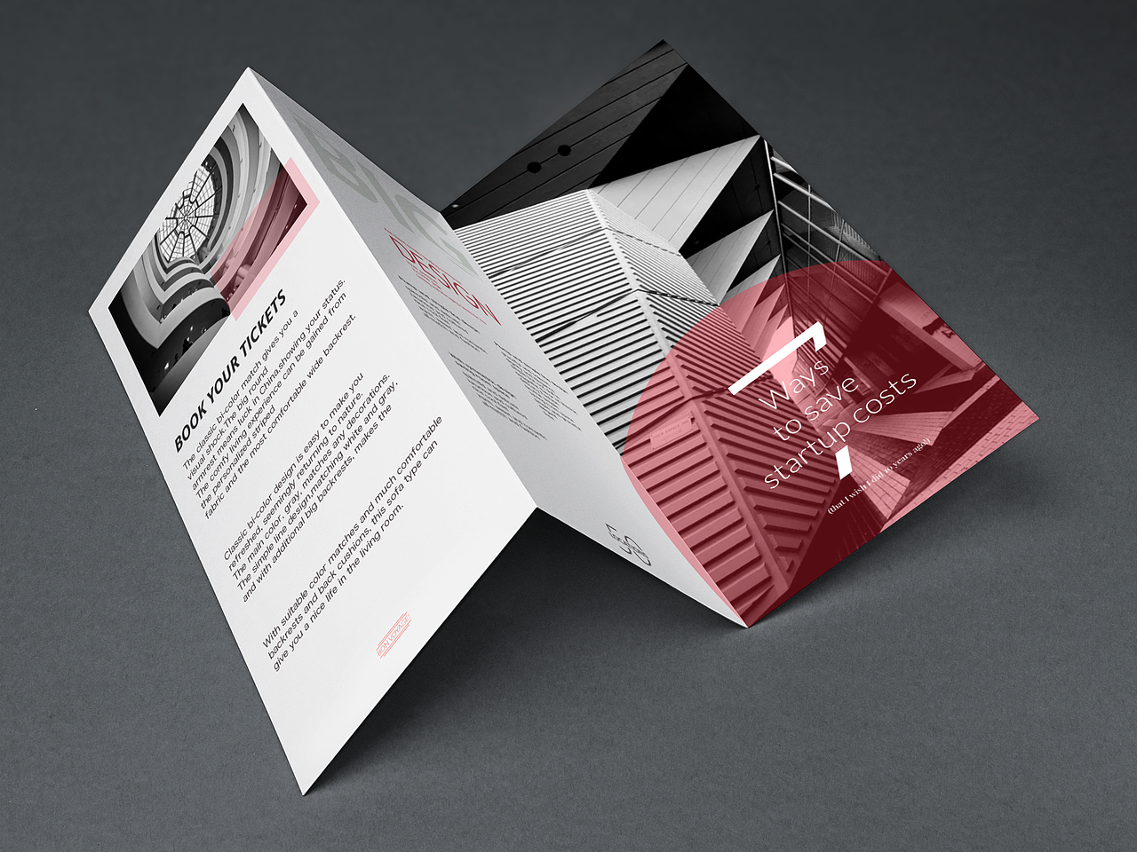 欧美简约风格三折页