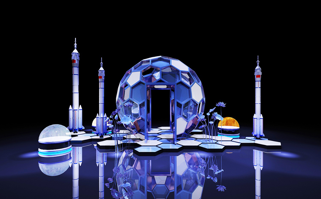 火箭星球太空站整个商城装饰（图ZMjM1NzQxMDIw） - 场景 - 站酷设计师设计智库原创素材 - 站酷ZCOOL