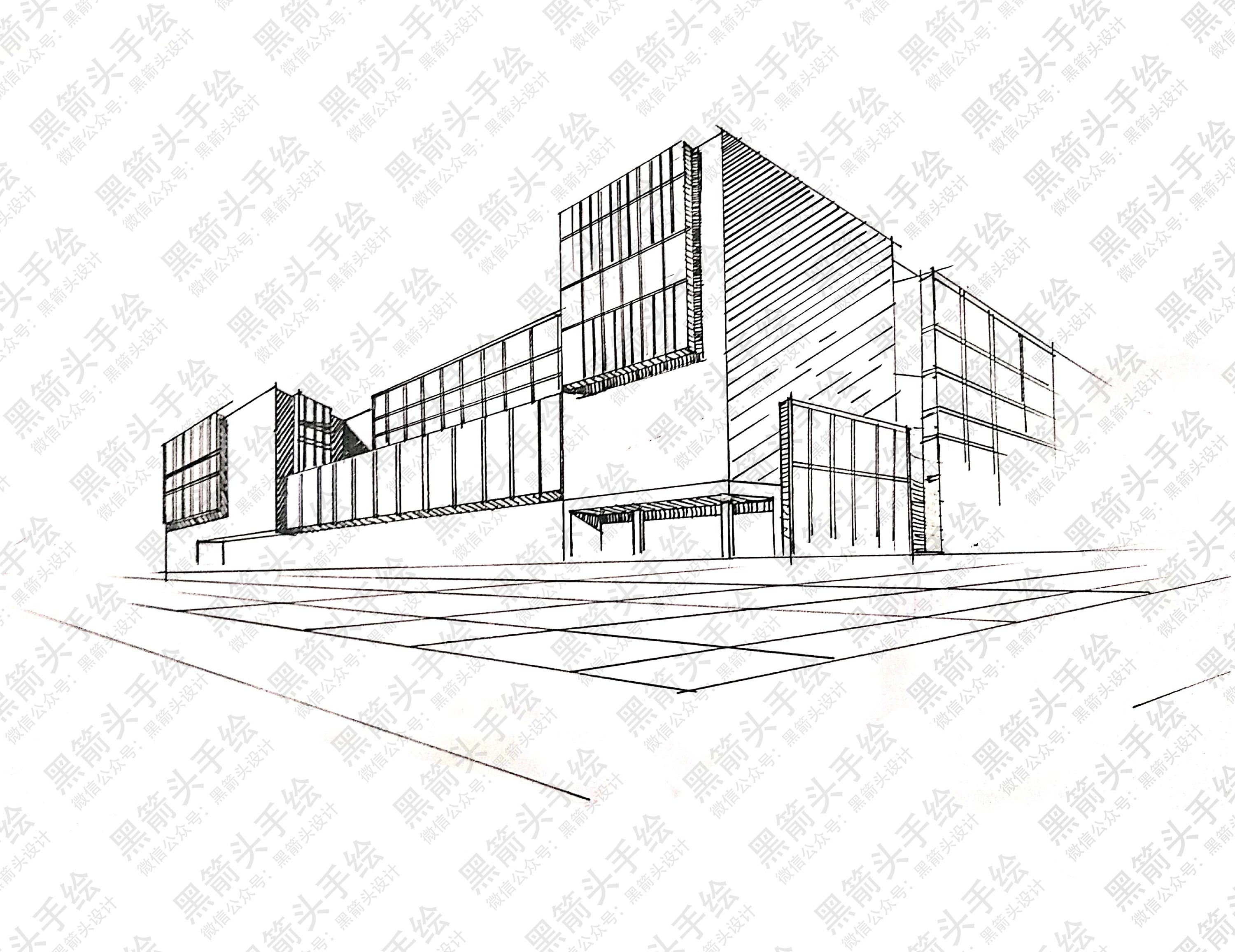 武汉黑箭头手绘·环境设计考研基础手绘作品分享