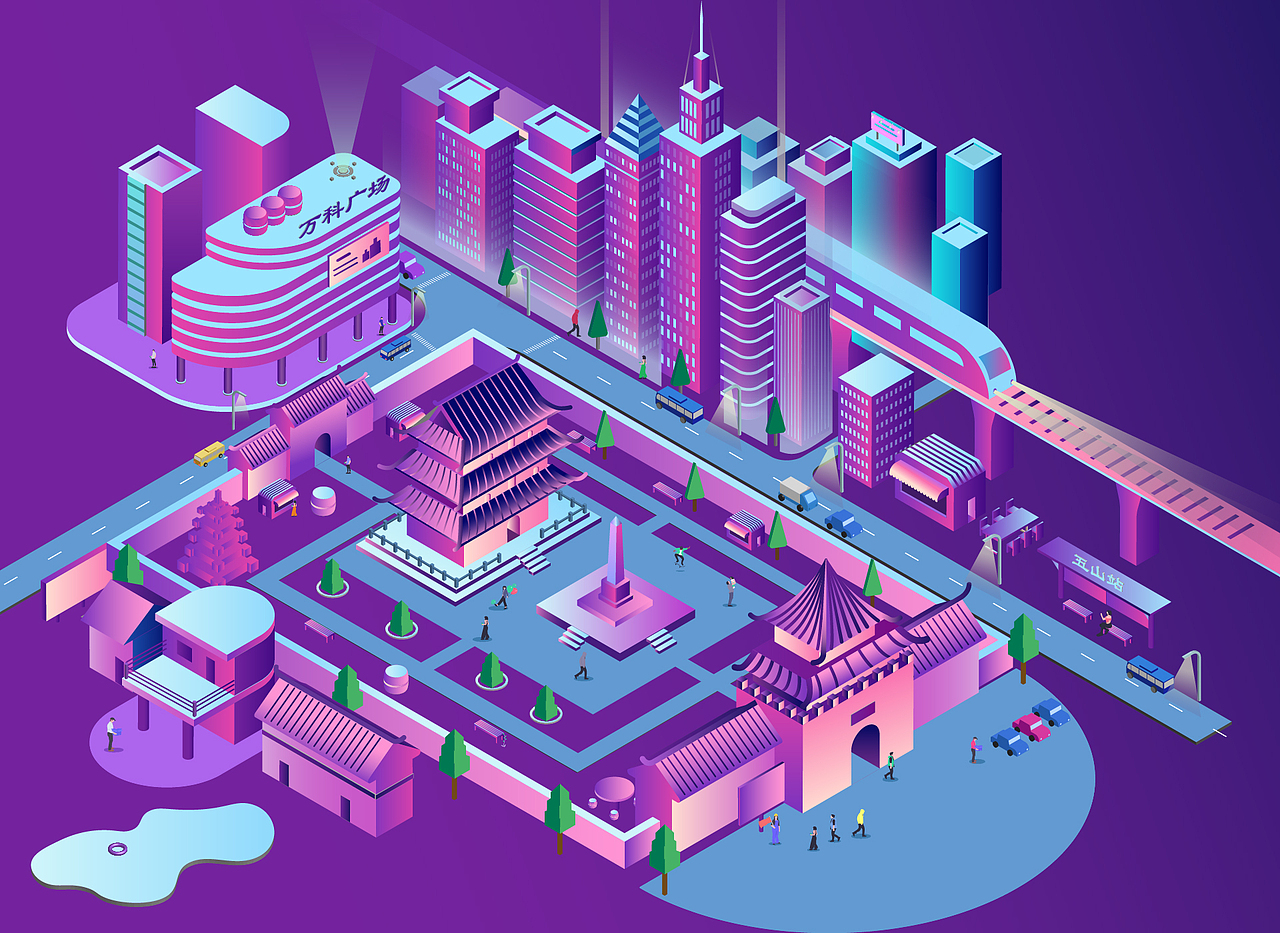2.5D城市（图ZMTY4MDE1MzI4） - 其他UI - 站酷设计师拾壹呀原创素材 - 站酷ZCOOL