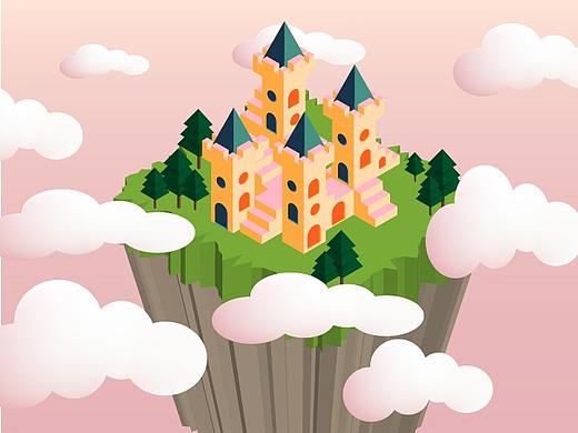 2.5D 纪念碑谷风 城堡（个人主页-ZNTI3NzQ0OTI=） - 创作习作 - 站酷设计师小白熊_28原创素材 - 站酷ZCOOL