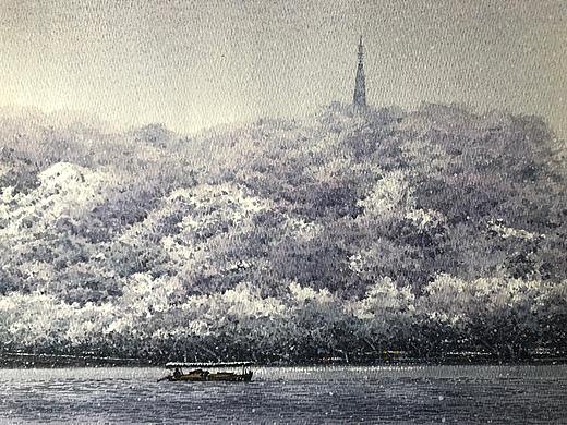 水彩风景——2022 春日新雪