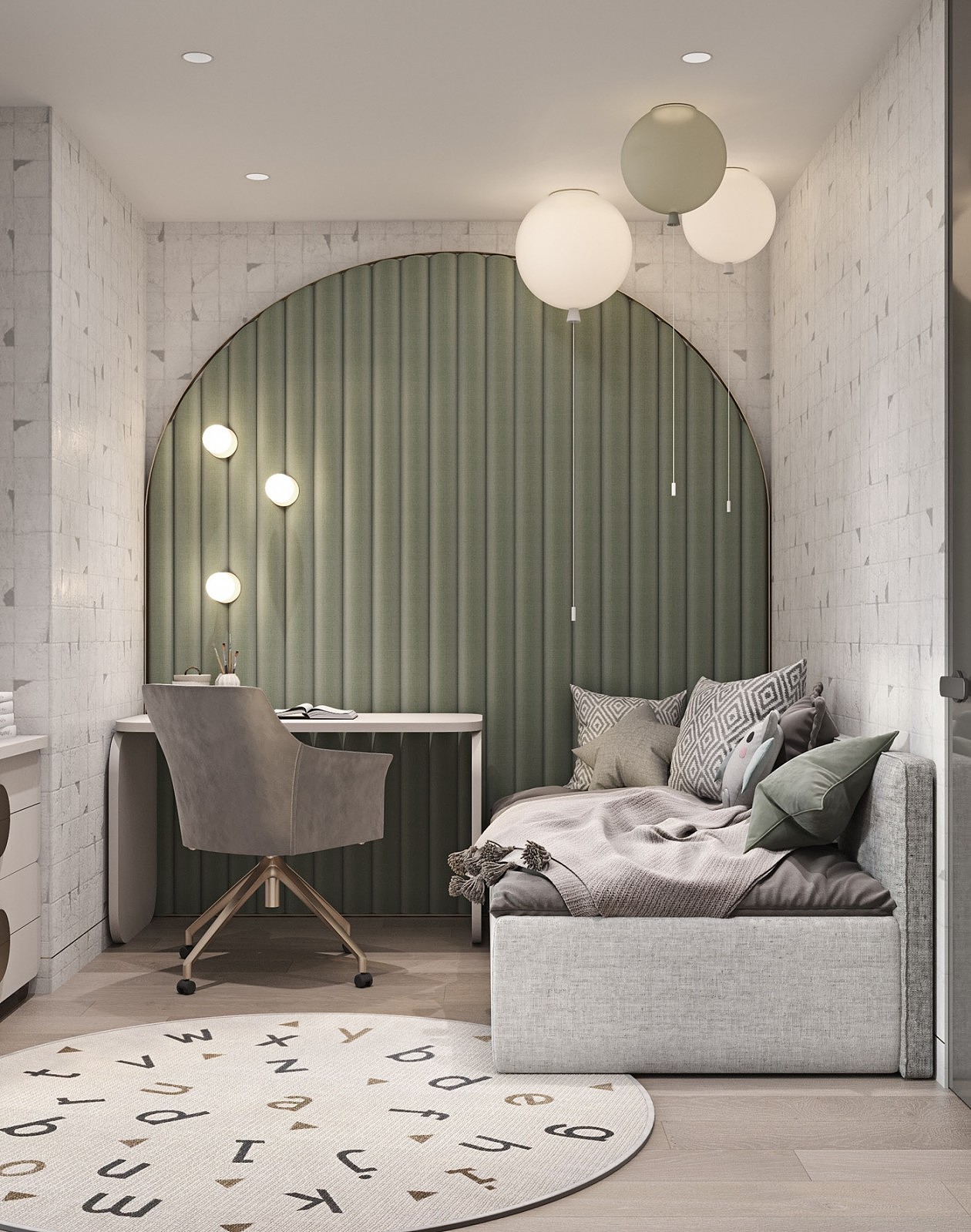 低明度灰+木色，简单纯粹的居住空间