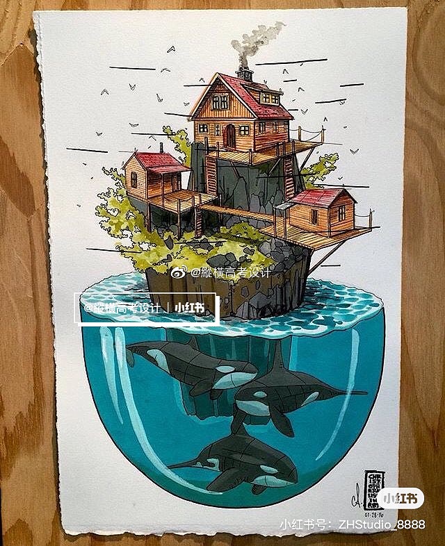 校考设计｜川美设计｜彩色装饰画参考（图ZMjYxODY3MDE2） - 艺术插画 - 站酷设计师縱橫高考设计原创素材 - 站酷ZCOOL