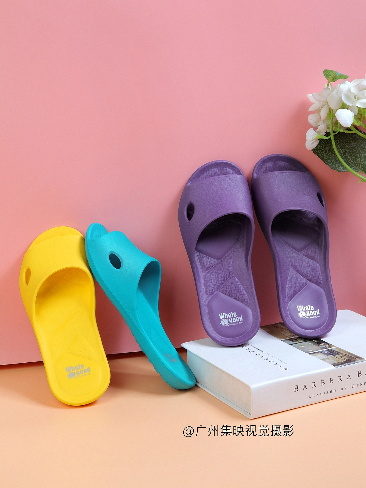 家居拖鞋拍照休闲女鞋摄影网店鞋子拍摄创意场景拍图