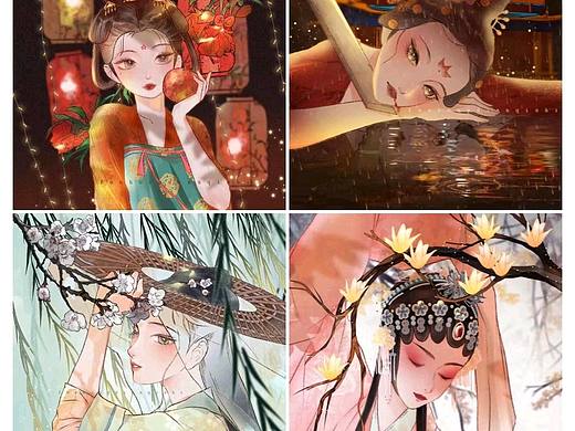 【十二花神系列】花朝节古风汉服插画