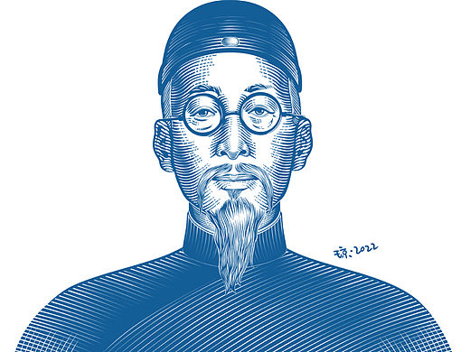 手绘版画风格-人物头像