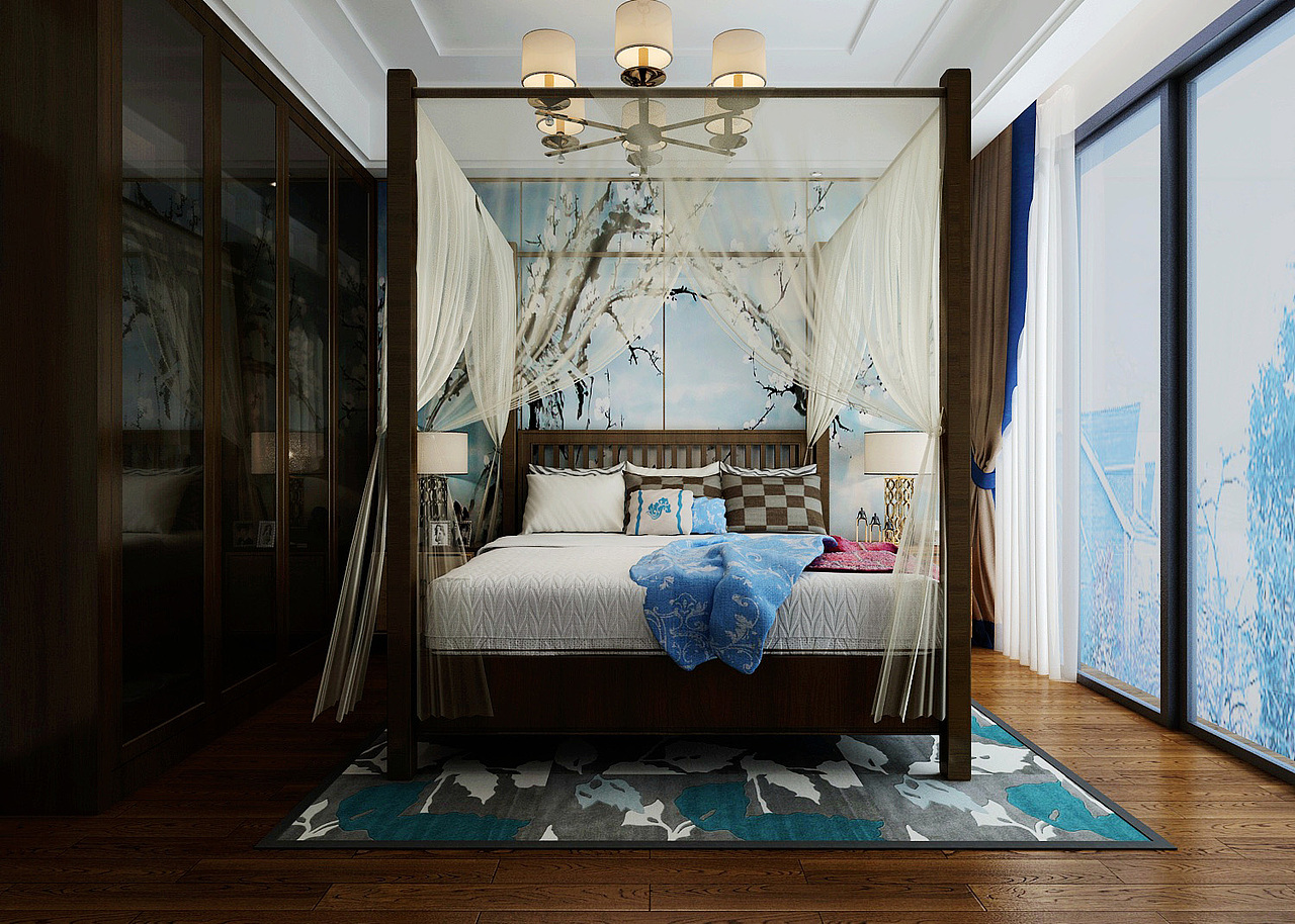 特别的中式卧室（图ZMTM5ODk0MDM2） - 家装设计 - 站酷设计师1992设计阿睿原创素材 - 站酷ZCOOL