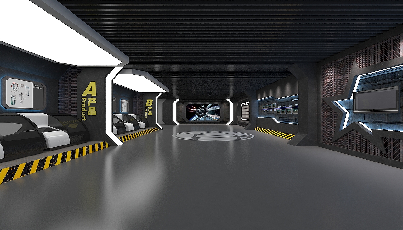 工业感+科技感--天津耀宇激光企业展厅（图ZMTAyMzI5ODI0） - 展陈设计 - 站酷设计师QSingularity原创素材 - 站酷ZCOOL