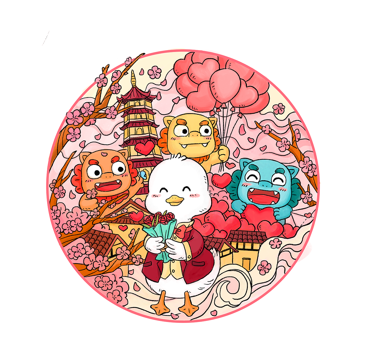 南京鸭子文创（图ZMjUxNDQxODI4） - 商业插画 - 站酷设计师只橙ora原创素材 - 站酷ZCOOL