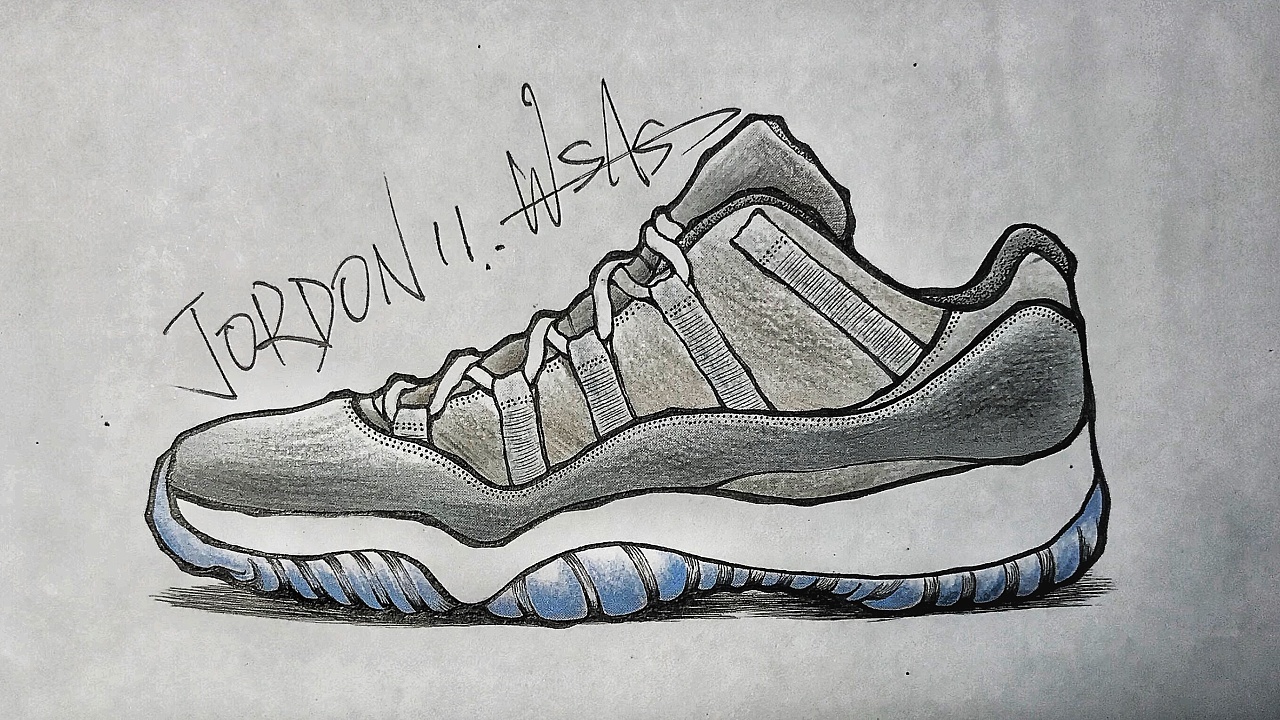 air jordan11手绘插画