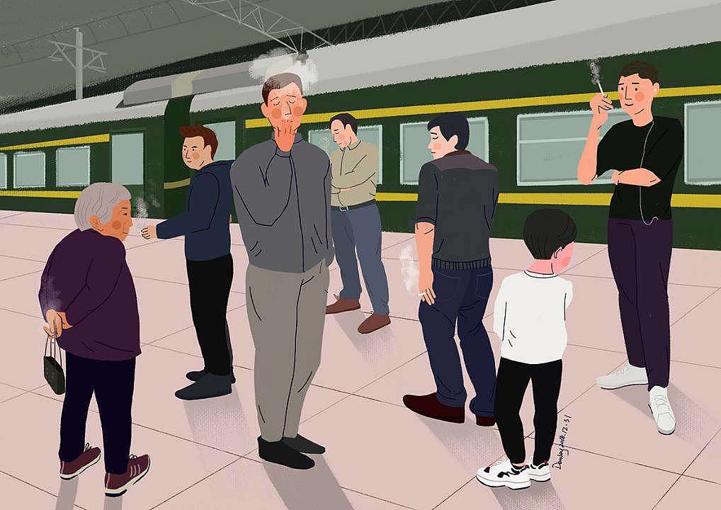 火车中途到站场景