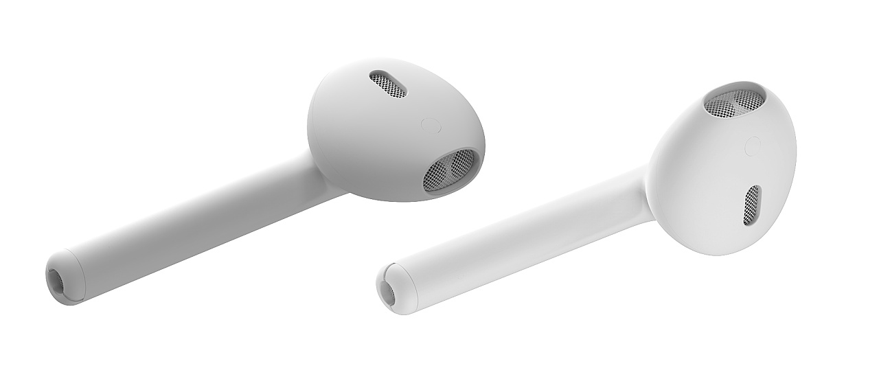 airpods苹果蓝牙耳机建模渲染白色产品