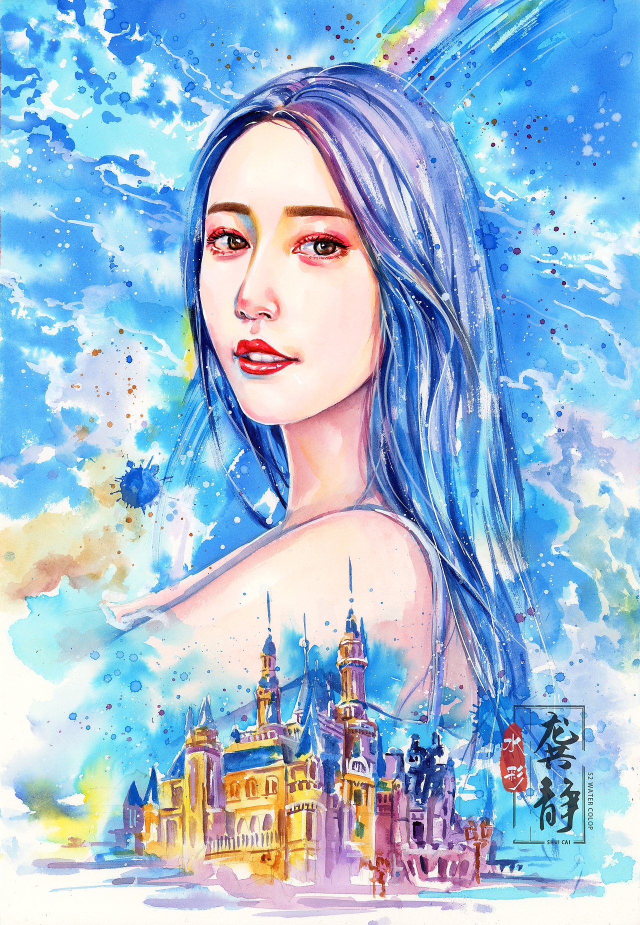 水彩畫像（圖ZMjE1MDMxNDg4） - 繪畫 - 站酷設計師龔靜水彩畫原創(chuàng)素材 - 站酷ZCOOL