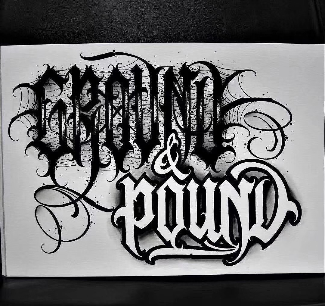 欧美西海岸花体字掩饰不住的匪帮气息.纹身多种多样有