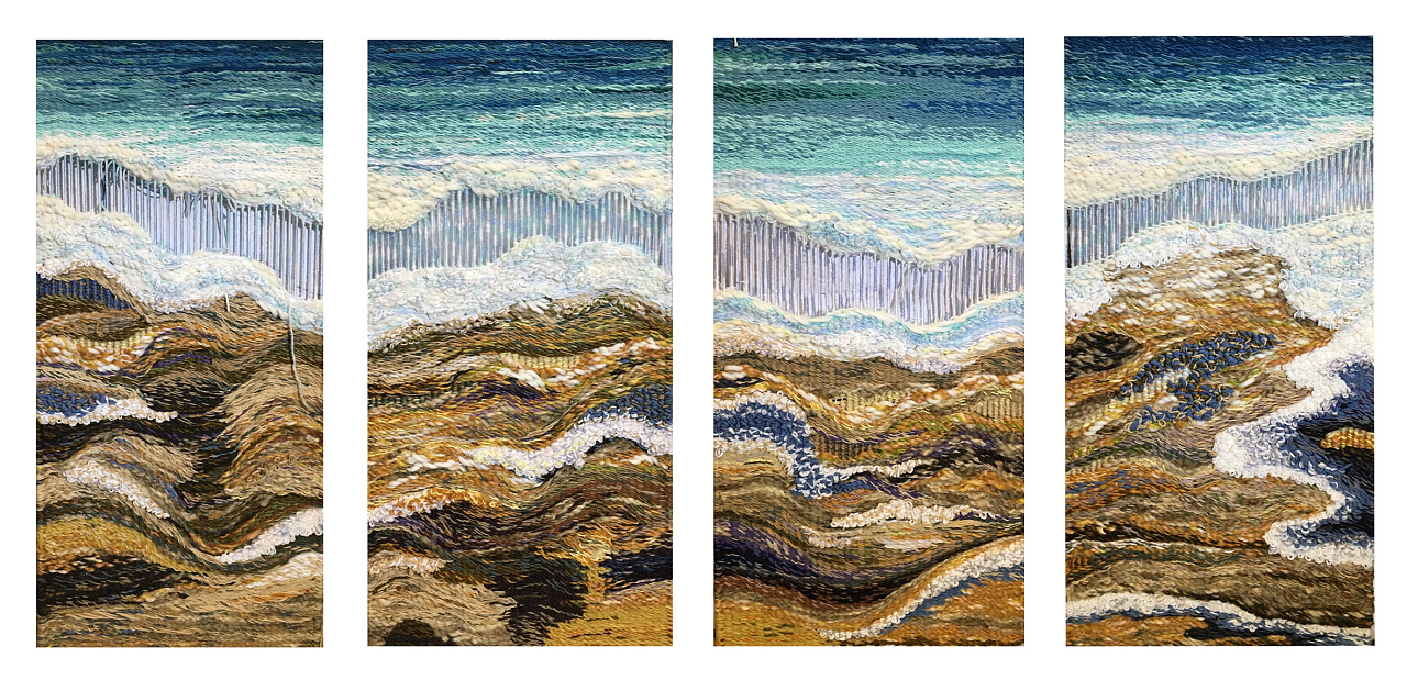 纤维艺术设计纯手工毛线编织系列作品《海浪》