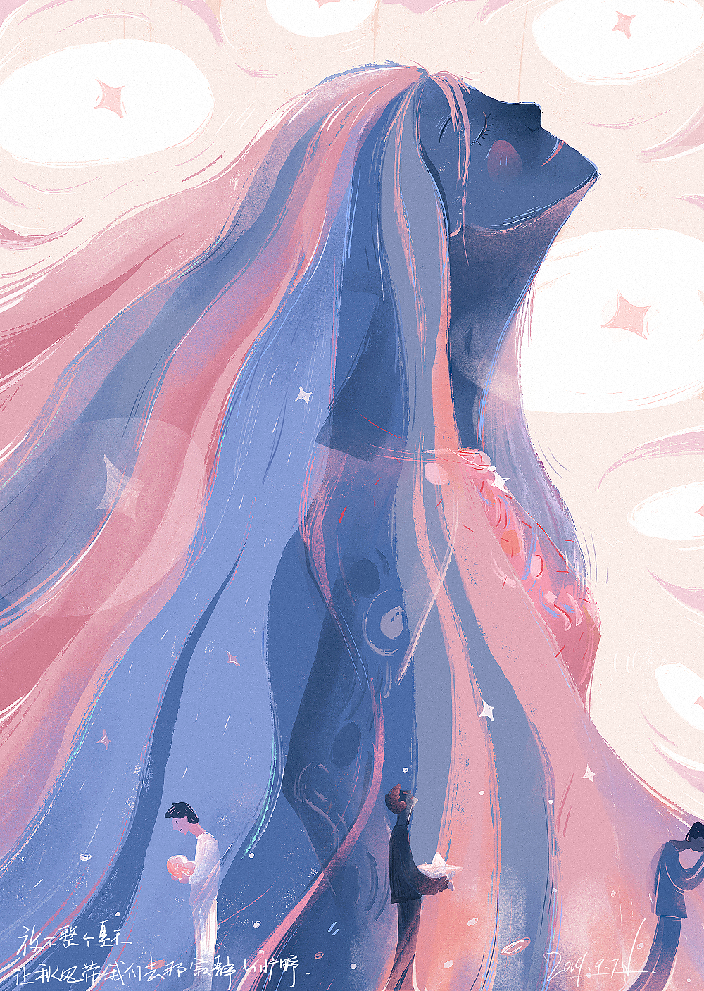 原创插画《有星星，有月亮》（图ZMjMxNDA3NDEy） - 商业插画 - 站酷设计师画非话原创素材 - 站酷ZCOOL