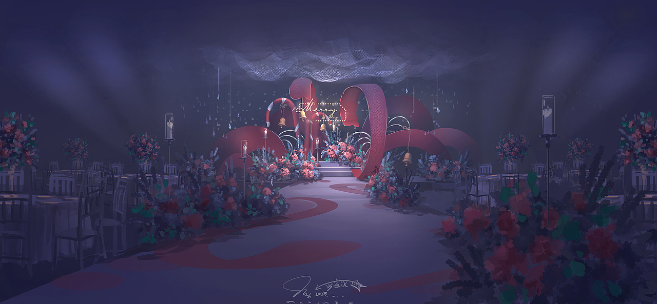 圣诞节宴会设计 圣诞节美陈 场景设计 婚礼手绘（图ZMjM2OTIwNjA0） - 游戏原画 - 站酷设计师罗宾汉H2原创素材 - 站酷ZCOOL