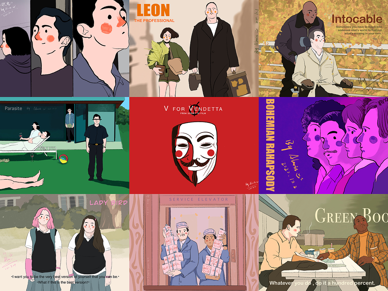 插画 ｜电影系列（图ZMjYxMDUxMDM2） - 创作习作 - 站酷设计师懒懒alanis原创素材 - 站酷ZCOOL