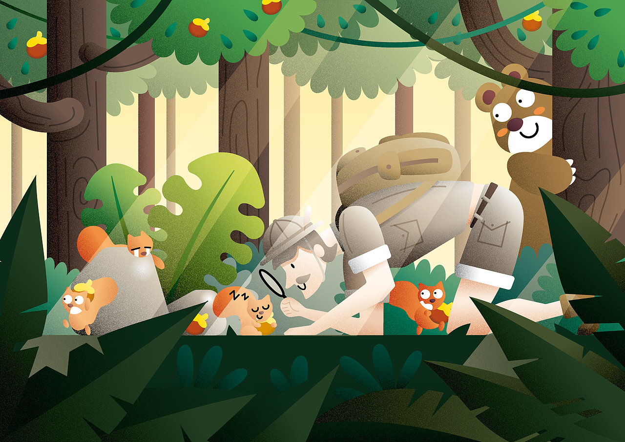 丛林探险|插画|新锐潮流插画|狼心ss_原创作品-站酷zcool