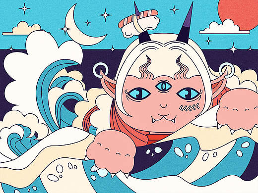 浪花和小妖怪😈（个人主页-ZNTM5MjYwNjA=） - 创作习作 - 站酷设计师相叶龙猫原创素材 - 站酷ZCOOL