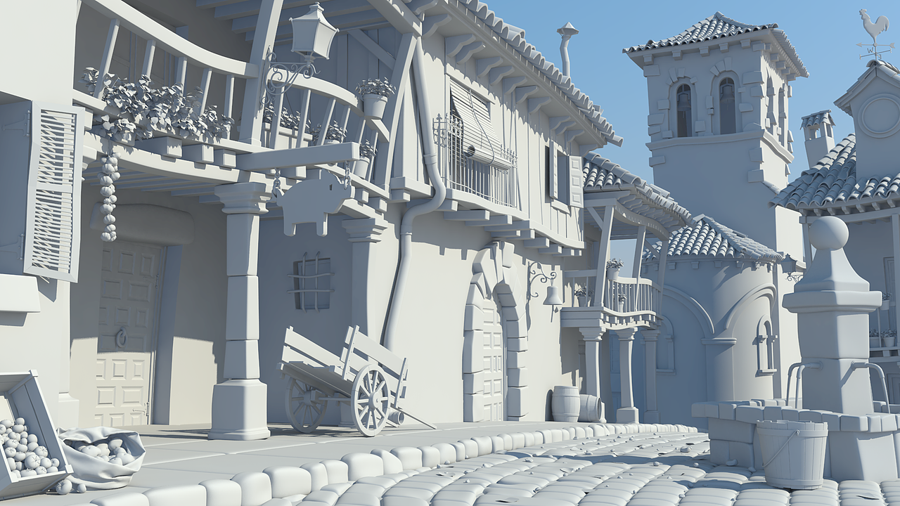 一个有点偏卡通的小镇（图ZMTE3NTM2MjY4） - 场景 - 站酷设计师KataiIshi原创素材 - 站酷ZCOOL