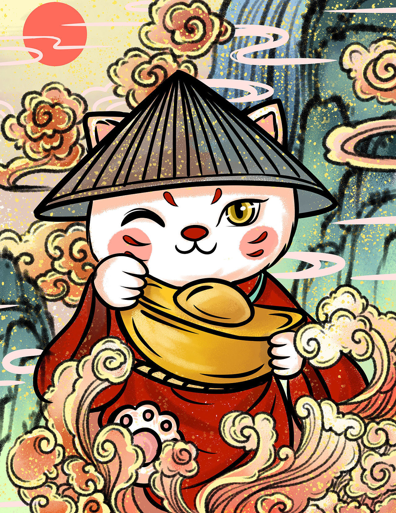 招财猫（图ZMjE4OTk2Mzg4） - 新锐潮流插画 - 站酷设计师鹿xx原创素材 - 站酷ZCOOL