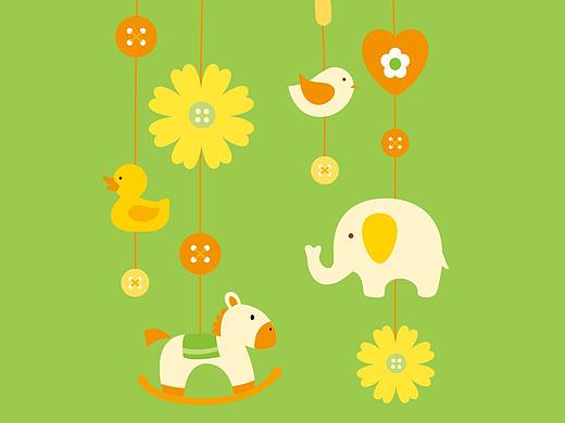 baby mobile 寶寶旋轉(zhuǎn)玩具插畫（個人主頁-ZMzcyMzQ4MzY=） - 創(chuàng)作習作 - 站酷設(shè)計師youyoutwo原創(chuàng)素材 - 站酷ZCOOL
