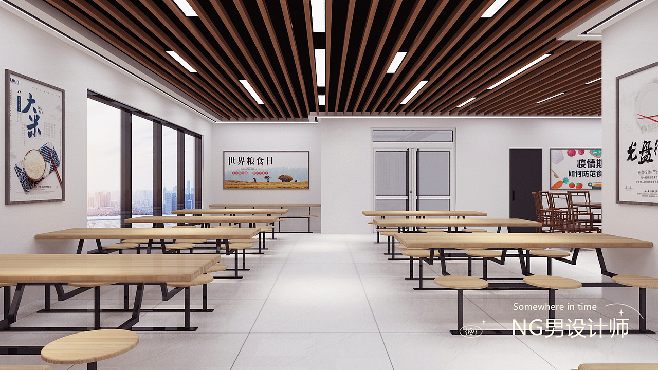 学校食堂设计3D效果图