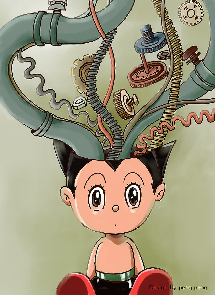 第2期插画练习-阿童木，100%有奖练习（图ZNzIyMTMxMTI=） - 创作习作 - 站酷设计师企鹅杏仁设计原创素材 - 站酷ZCOOL