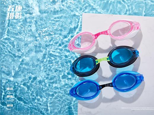 万康摄影 体育用品泳镜静物图创意场景图拍摄