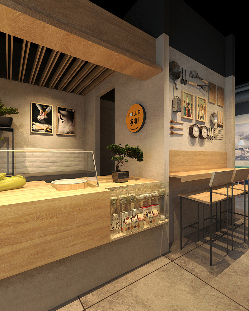 特色饮品小吃店设计-深圳卷吧