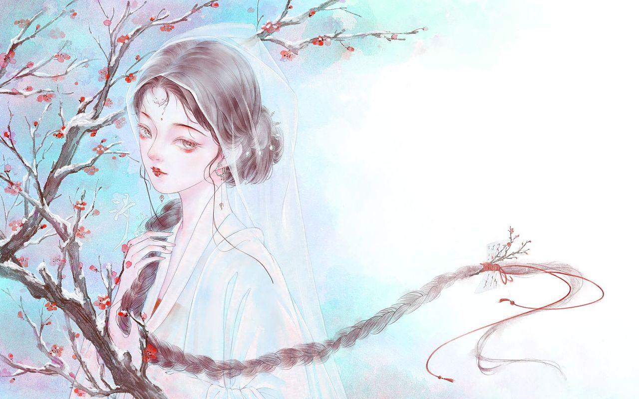 万物有灵|轻睫染雪 梅花点唇