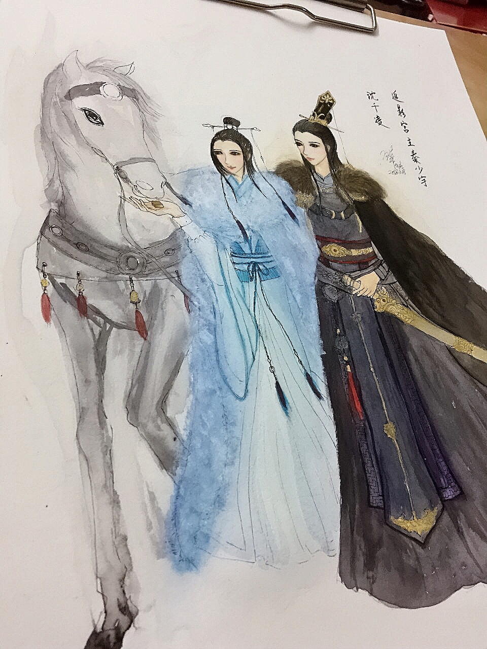 今日水彩练习:沈千凌&秦少宇