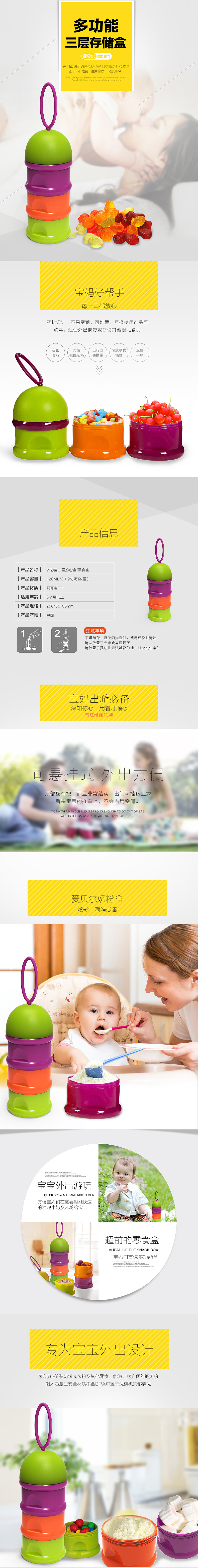 多功能三层奶粉盒详情/电子商务页面