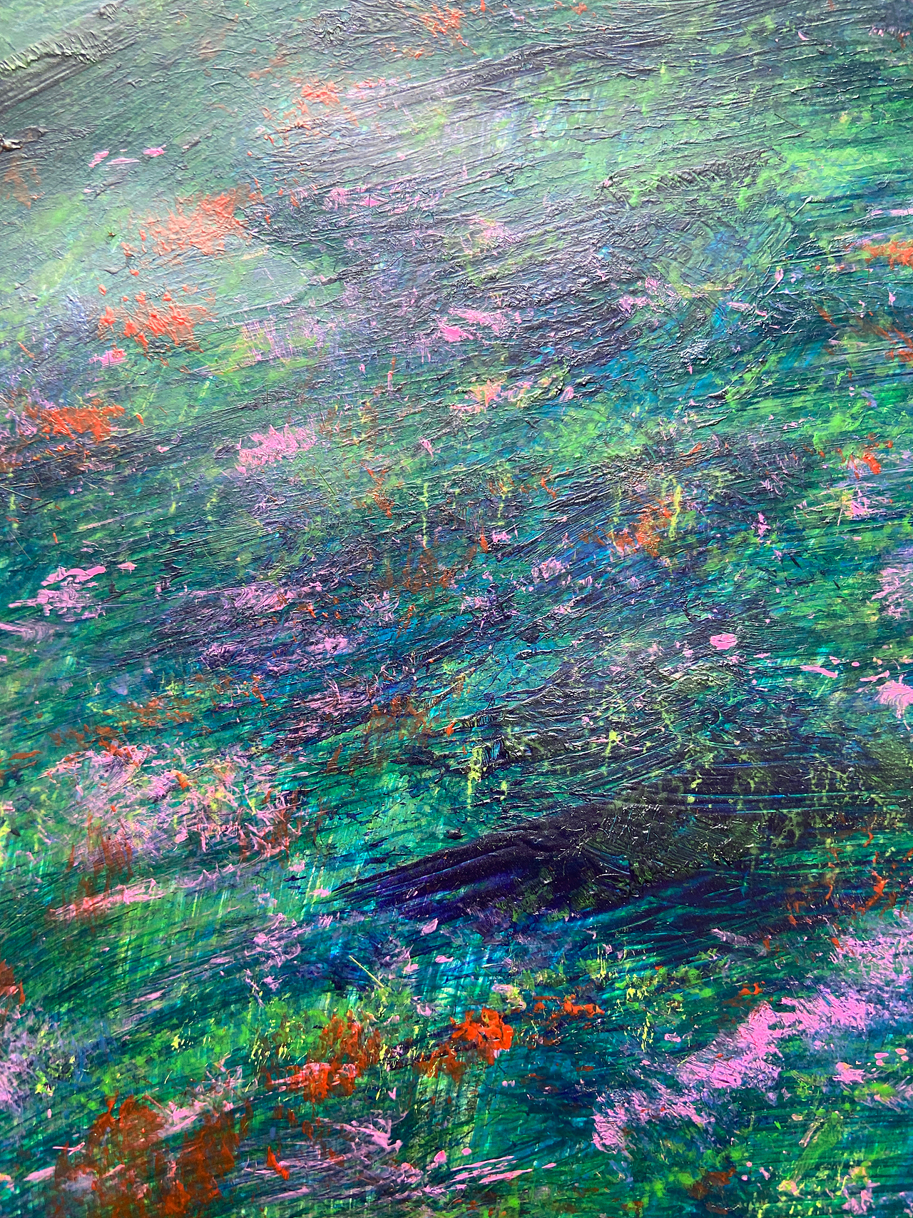 刘勇良绘画作品“春满山野”及局部