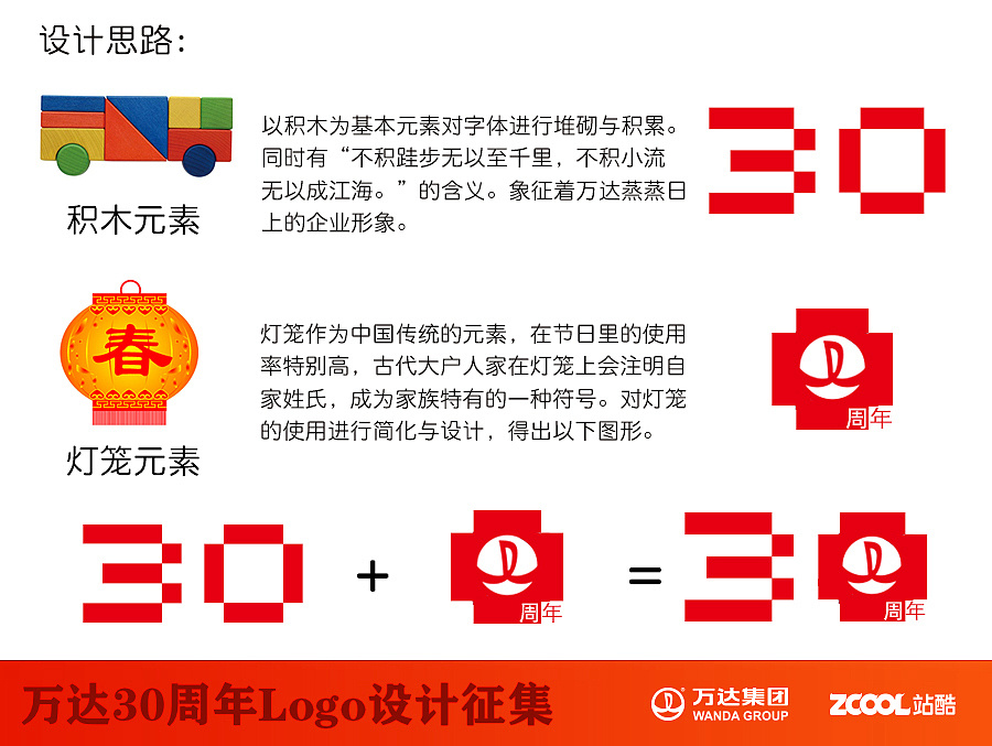 万达30周年logo设计