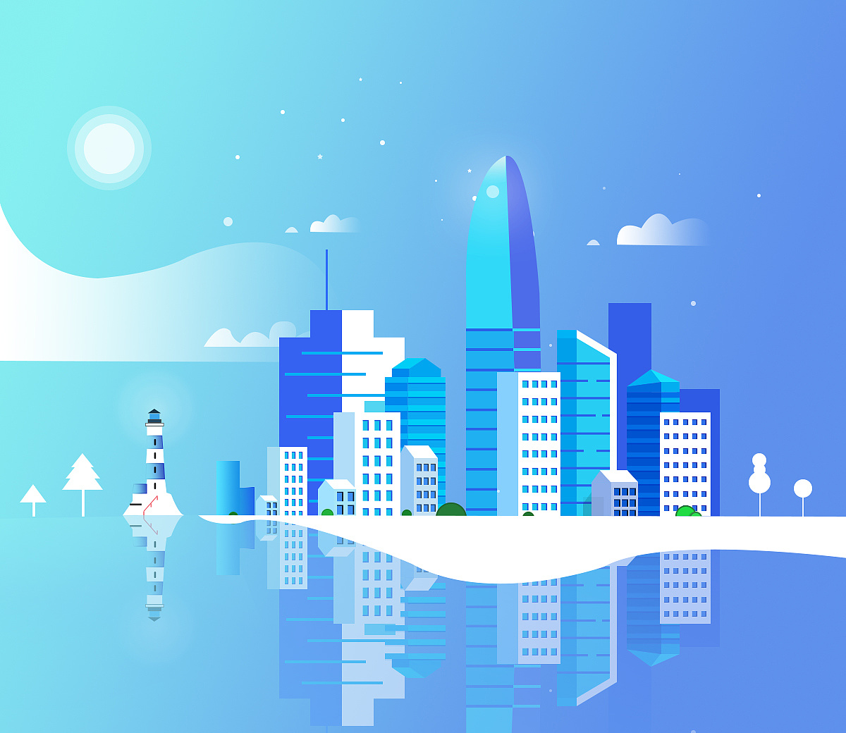 城市风光插画系列