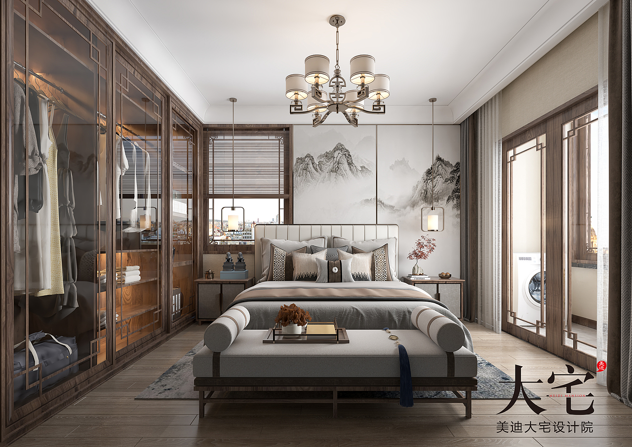 美迪大宅设计院 丨 长沙别墅-龙湖-新中式风（图ZMjgwMzk5MTMy） - 家装设计 - 站酷设计师美迪大宅设计院原创素材 - 站酷ZCOOL