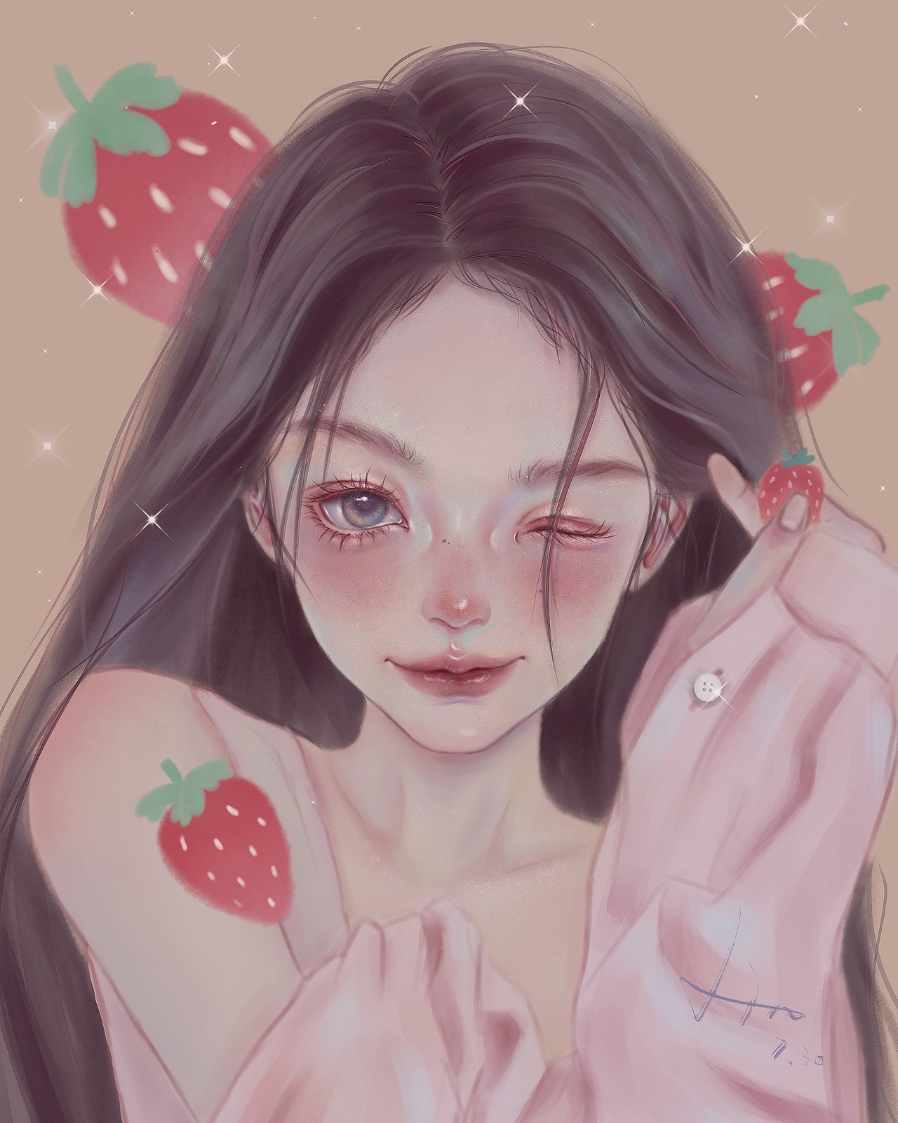 2021年少女人像插画合集（图ZMjc1NzcyMTg0） - 创作习作 - 站酷设计师久六原创素材 - 站酷ZCOOL