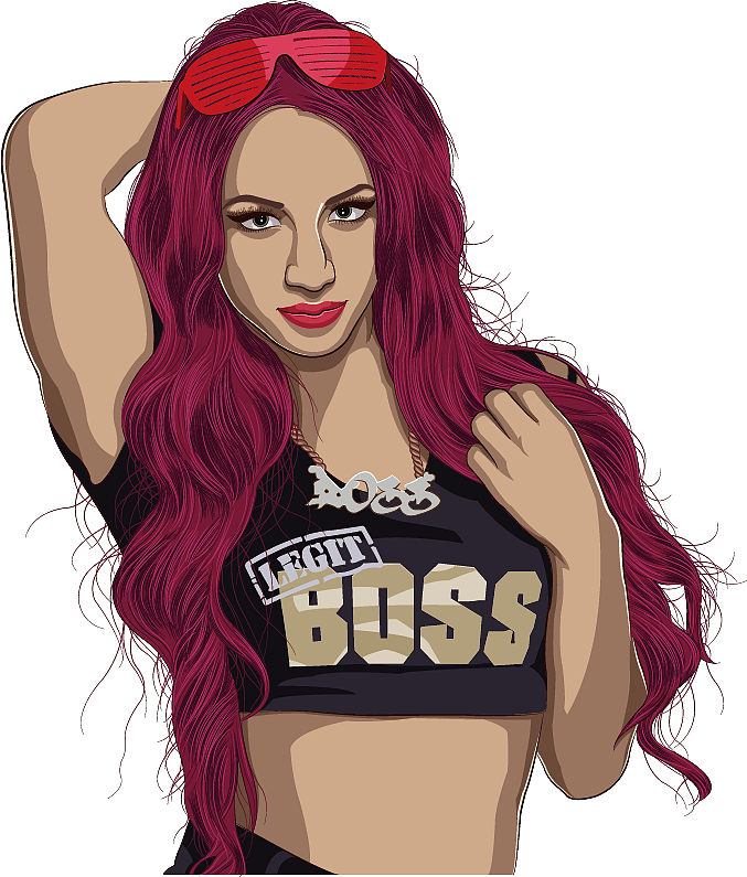 wwe动漫插画系列 "女王"莎夏·班克斯( sasha banks)