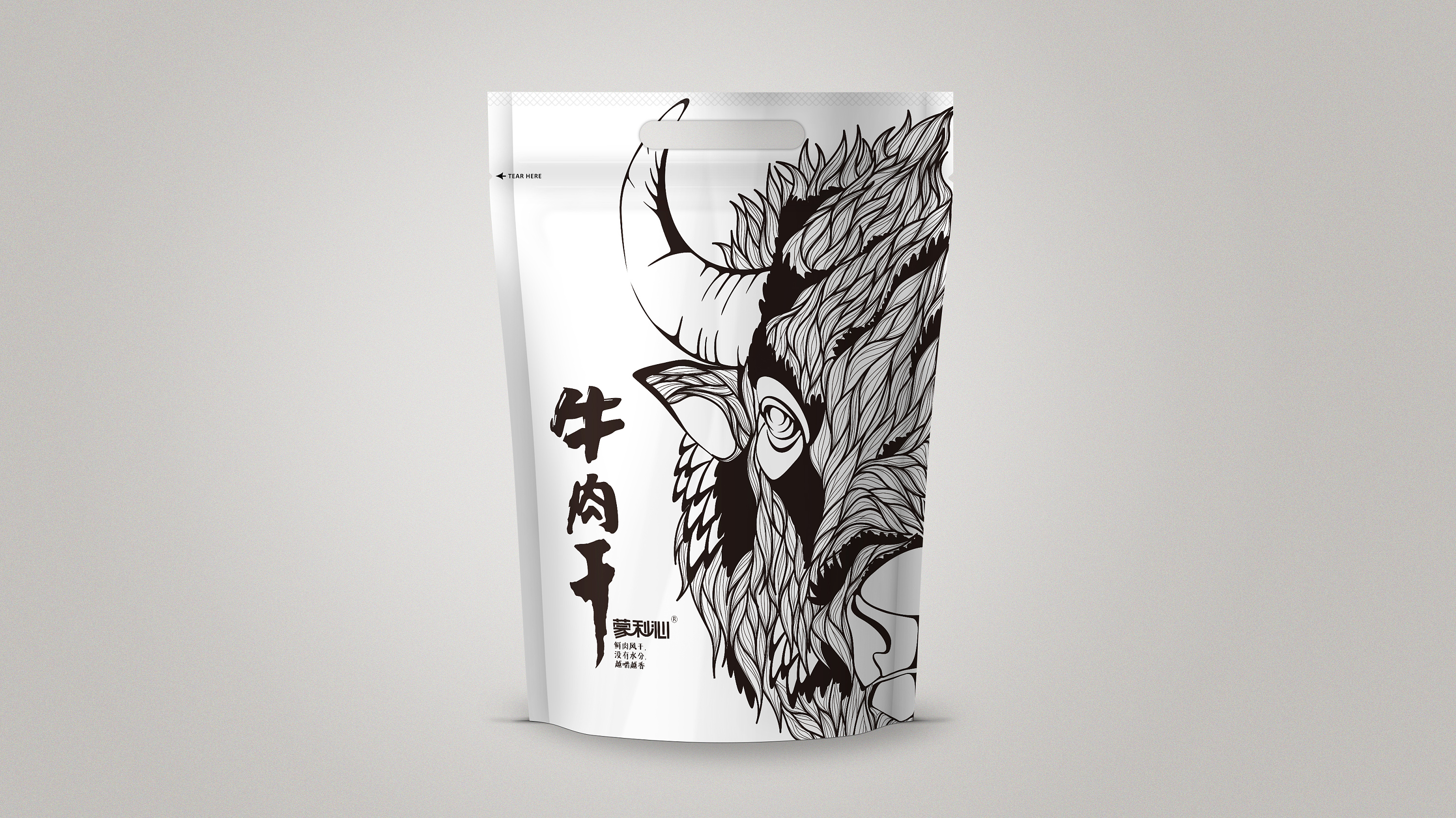 [ 蒙利沁牛肉干 ] 包装设计_一匹野蛮的蛮牛