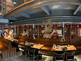 八樽和牛烧肉店墙绘设计及绘制