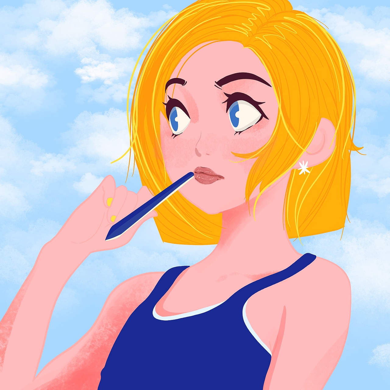 手绘卡通头像|插画|商业插画|嗨eva_临摹作品-站酷zcool