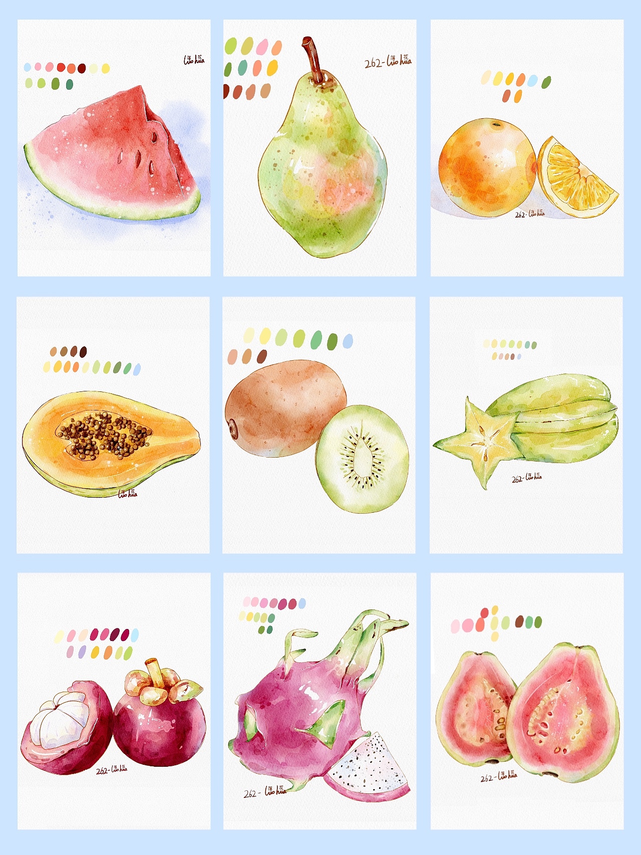 iPad水彩插画-水果篇