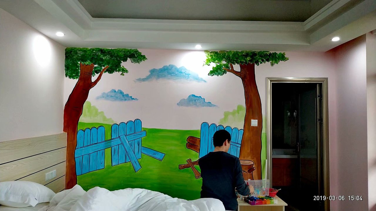 阿杜手绘速写肖像画墙绘手绘墙涂鸦墙体彩绘美术培训