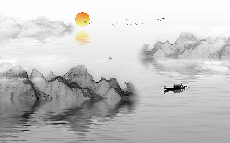 2019山水2（图ZMjE3NDYzNjU2） - 商业插画 - 站酷设计师新中式纱画图库原创素材 - 站酷ZCOOL