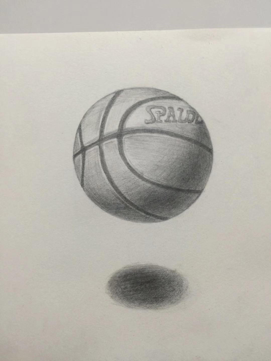 篮球素描画法步骤图片
