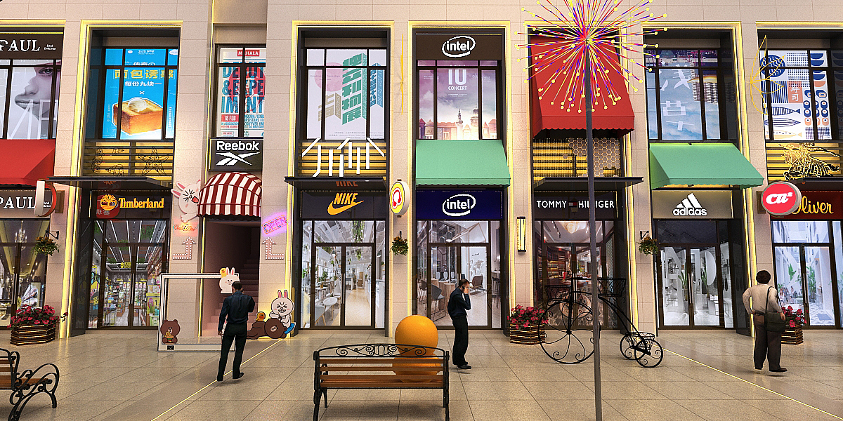 房地产商业街建筑楼面店铺公园亮化包装高级（图ZMjI4MDUwMDIw） - 建筑/空间 - 站酷设计师设计智库原创素材 - 站酷ZCOOL