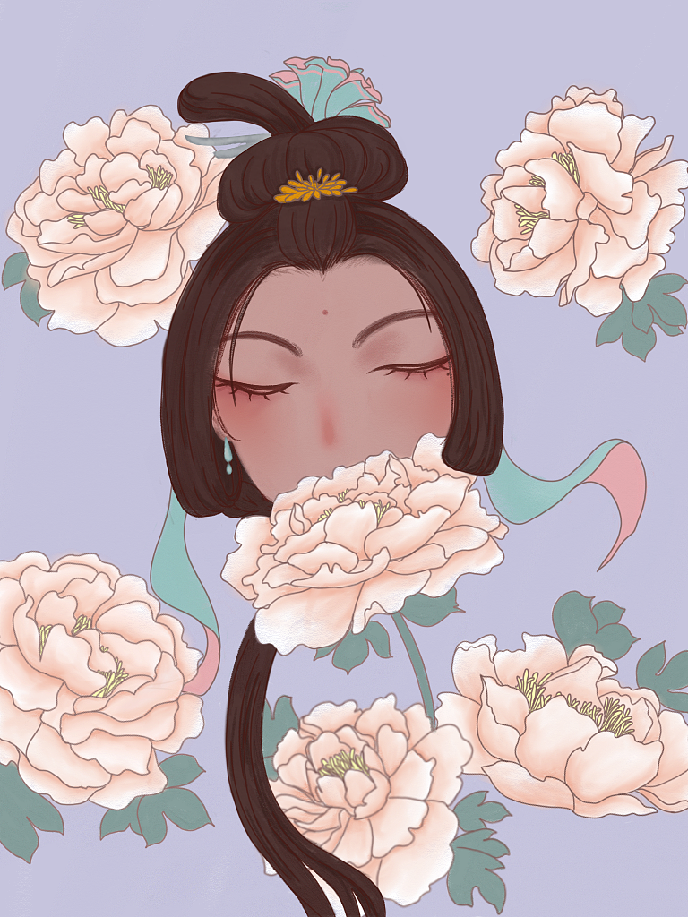 牡丹（图ZMTc4ODQ5MDAw） - 艺术插画 - 站酷设计师随心所悆原创素材 - 站酷ZCOOL